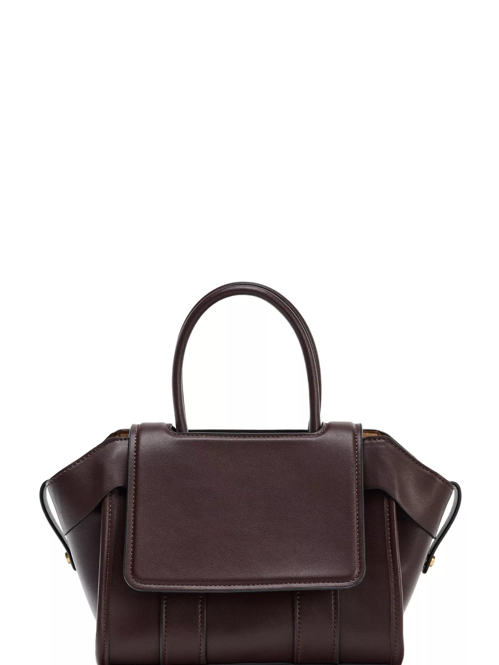 Zara Dark Brown Structured Top-Handle Satchel